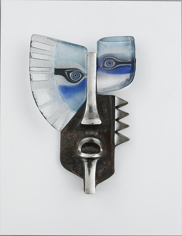 SKULPTUR, glas och metall, "Rurik", Mats Jonasson, Målerås, signerad, daterad 2005 och numrerad 6/99.
