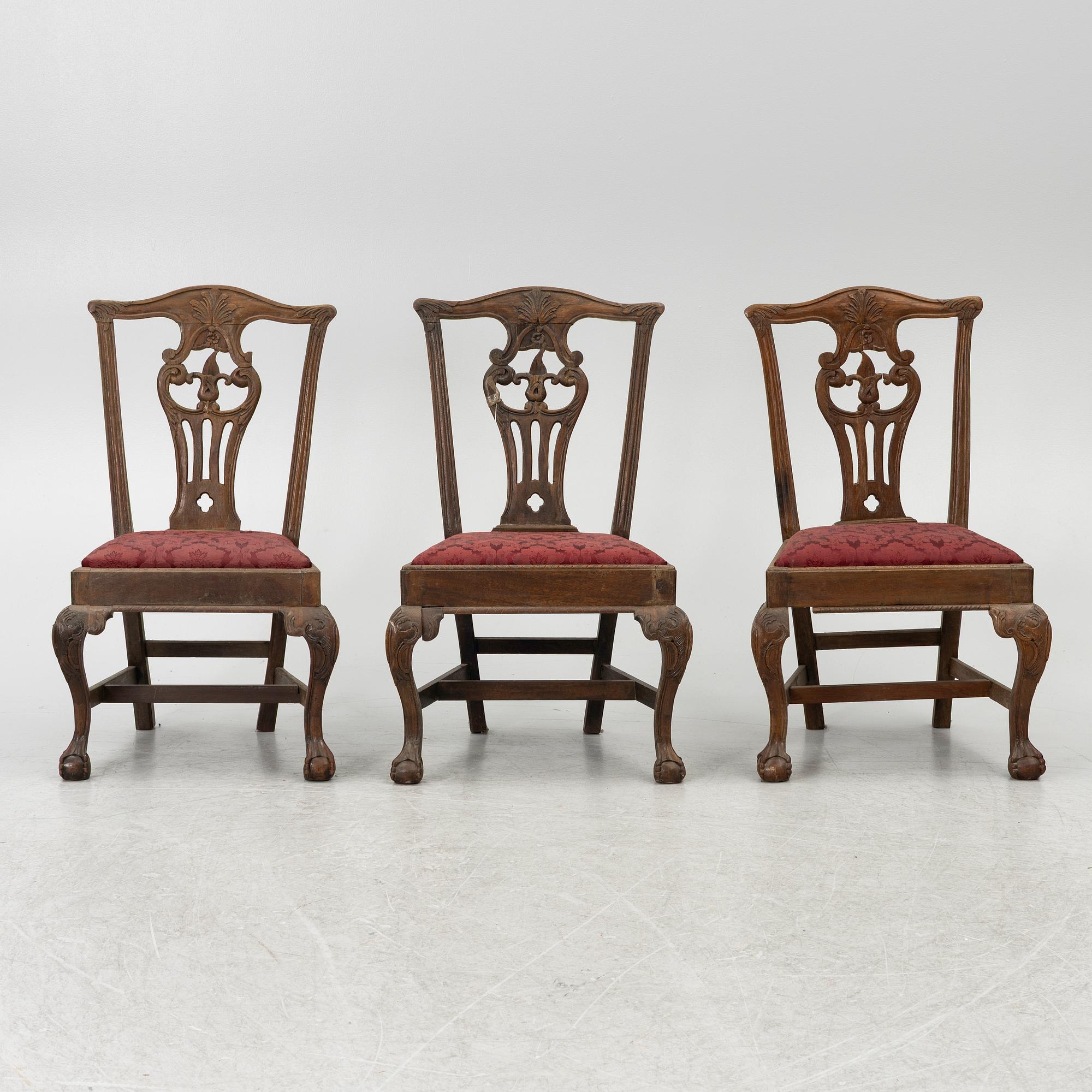 Chairs, 5 pcs, Chippendale, England, circa 1800.