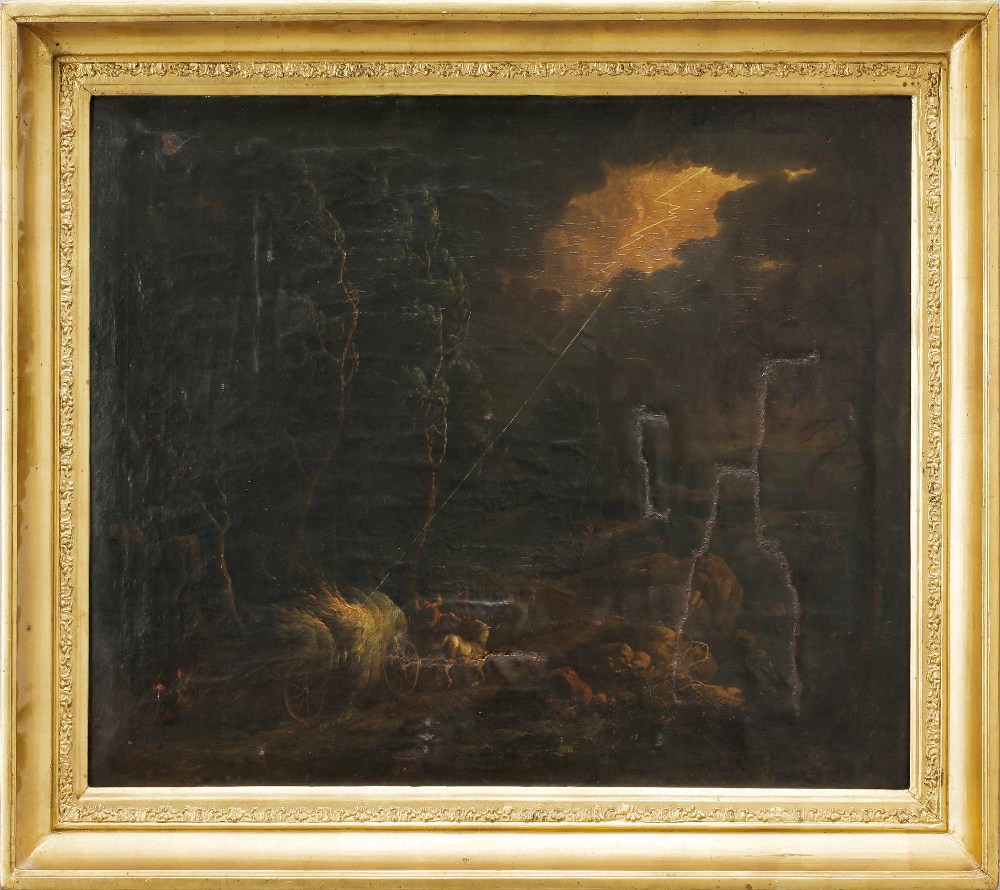 OKÄND KONSTNÄR, olja på duk, ej signerad, 17/1800-tal.