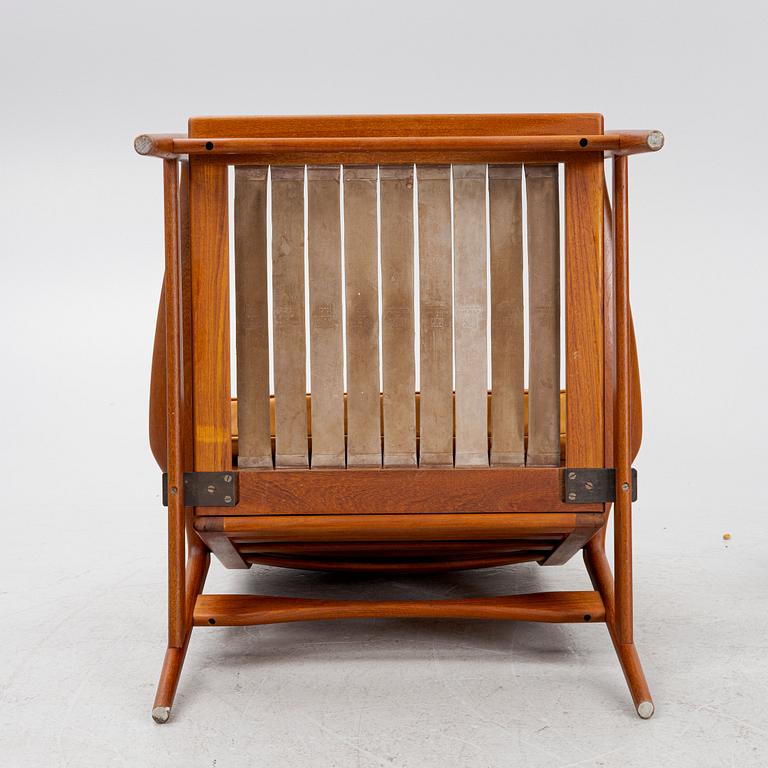 Ib Kofod Larsen, armchair, "Örenäs", Olof Perssons Fåtöljindustri (OPE), Jönköping, footstool by Bröderna Andersson, 1960s.