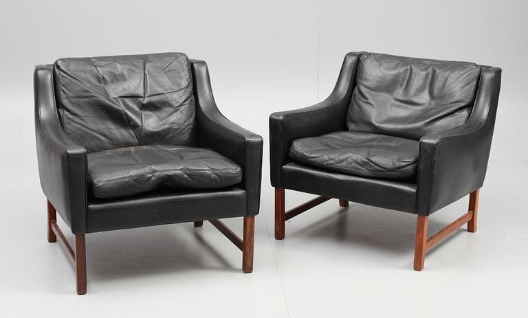 FÅTÖLJER, ett par, Danmark 1960-70-tal.