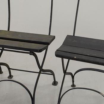 TRÄDGÅRDSSTOLAR, 4 st snarlika, 1900-talets första hälft.