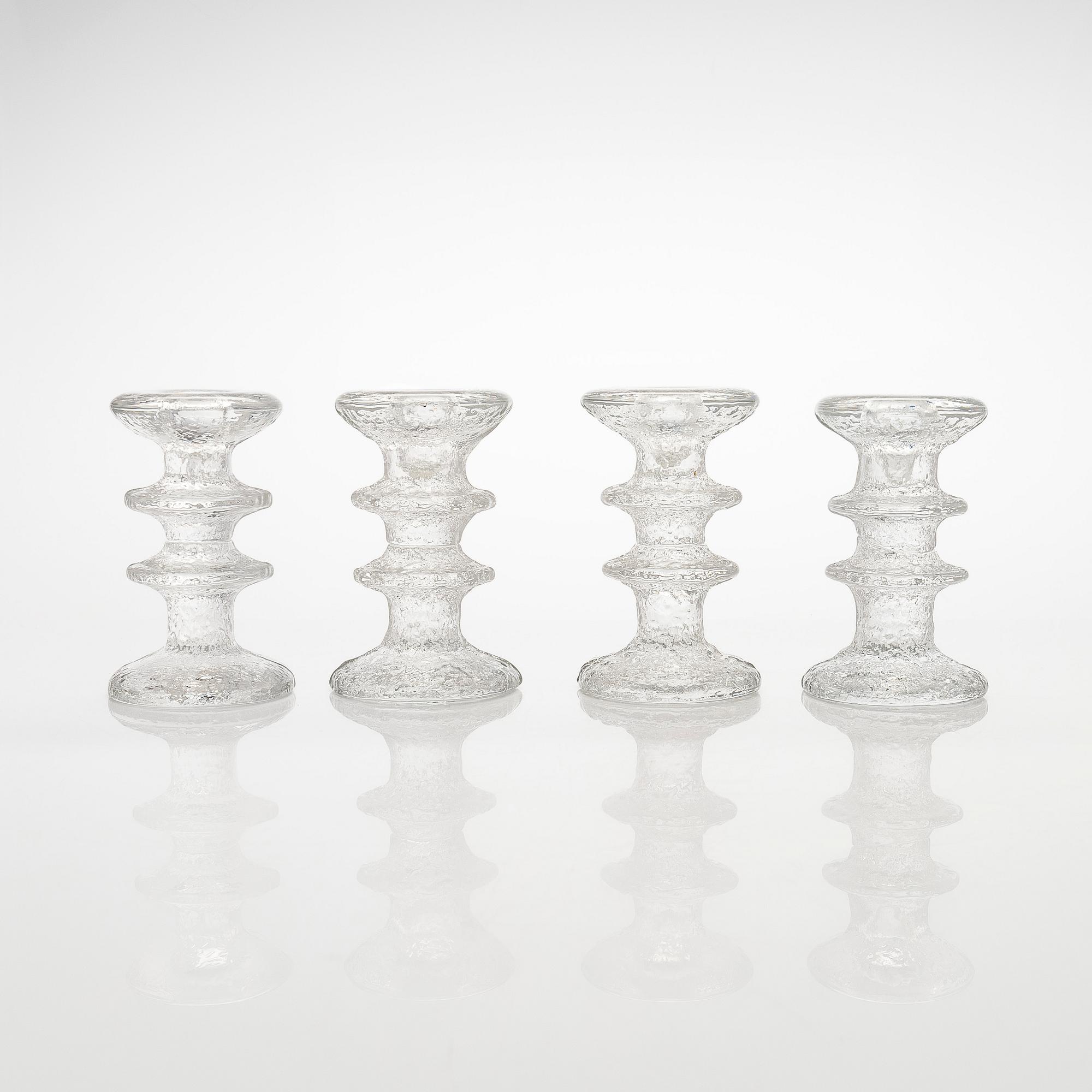 Timo Sarpaneva, a set of eleven 'Festivo' glass candlesticks for Iittala.