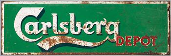 REKLAMSKYLT, plåt, Carlsberg, 1940/50-tal.
