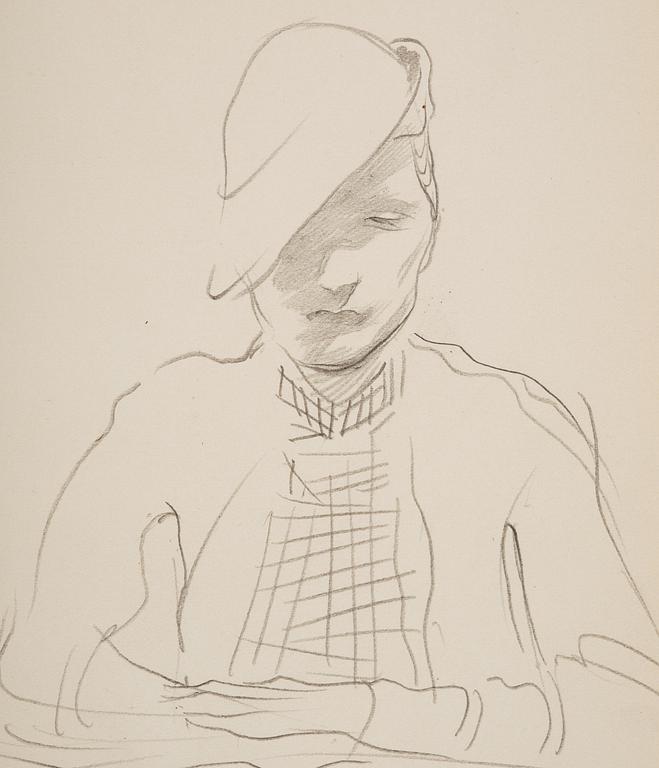 Lotte Laserstein, Portrait of a lady in a hat.