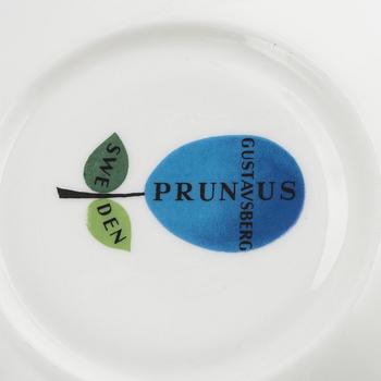 Stig Lindberg, kaffekoppar med fat, 12 st, benporslin,"Prunus", Gustavsberg.