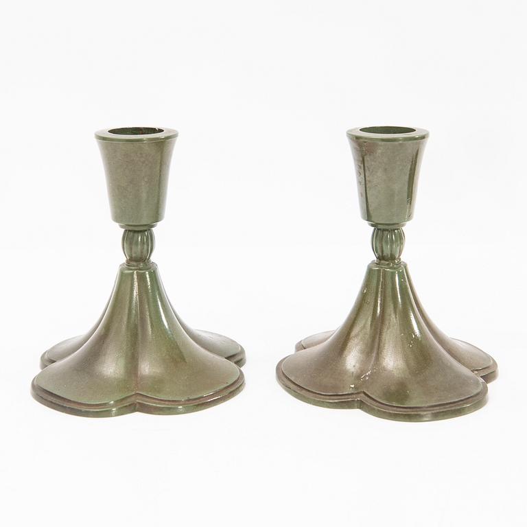 Just Andersen, Candle holders, two pairs, Denmark, first half of the 20th century.
