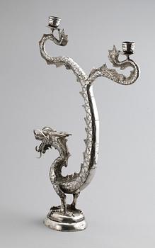 LJUSSTAKE, försilvrad mässing. 1900/2000-tal.