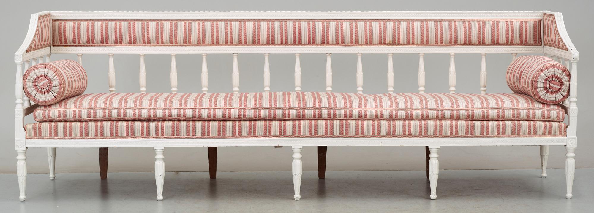 BANKETTSOFFA, sengustaviansk, Anders Hellman d.ä. (mästare i Stockholm 1761 - 1794), tillskriven.