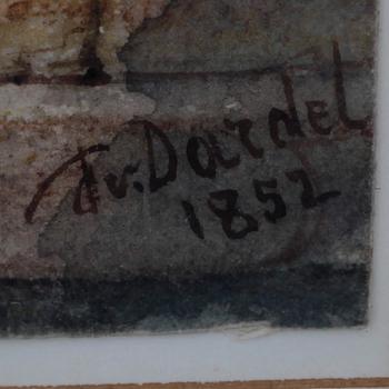 FRITZ VON DARDEL, akvarell. Sign o dat 1852.