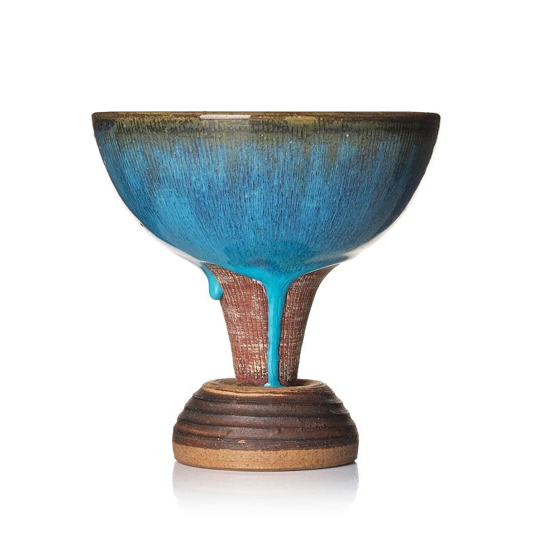 Wilhelm Kåge, a Farsta Spirea stoneware footed bowl, Gustavsberg Studio 1957.