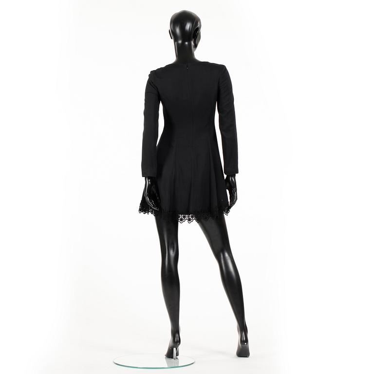 VERSACE, a black dress with lace.