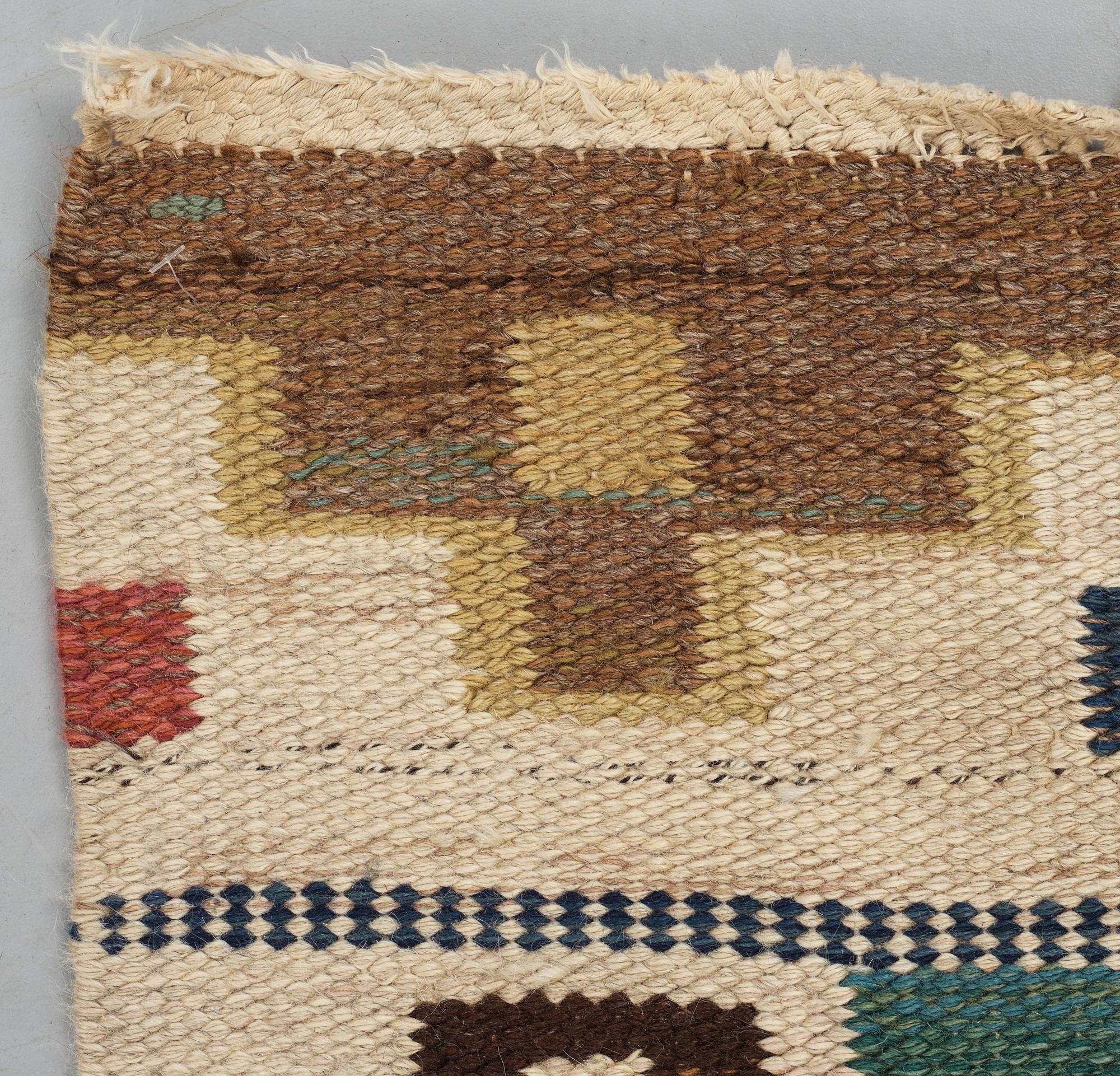 Märta Måås-Fjetterström, Matto, "Blå heden", flat weave, ca 218,5-222 x 148,5 cm, signed AB MMF.