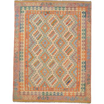 A kilim rug, approximately 202 x 155 cm.