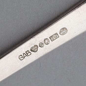 BORDSSKEDAR, 12 st, silver, "Rosenholm", GAB, bla 1972. Total vikt 489 g.