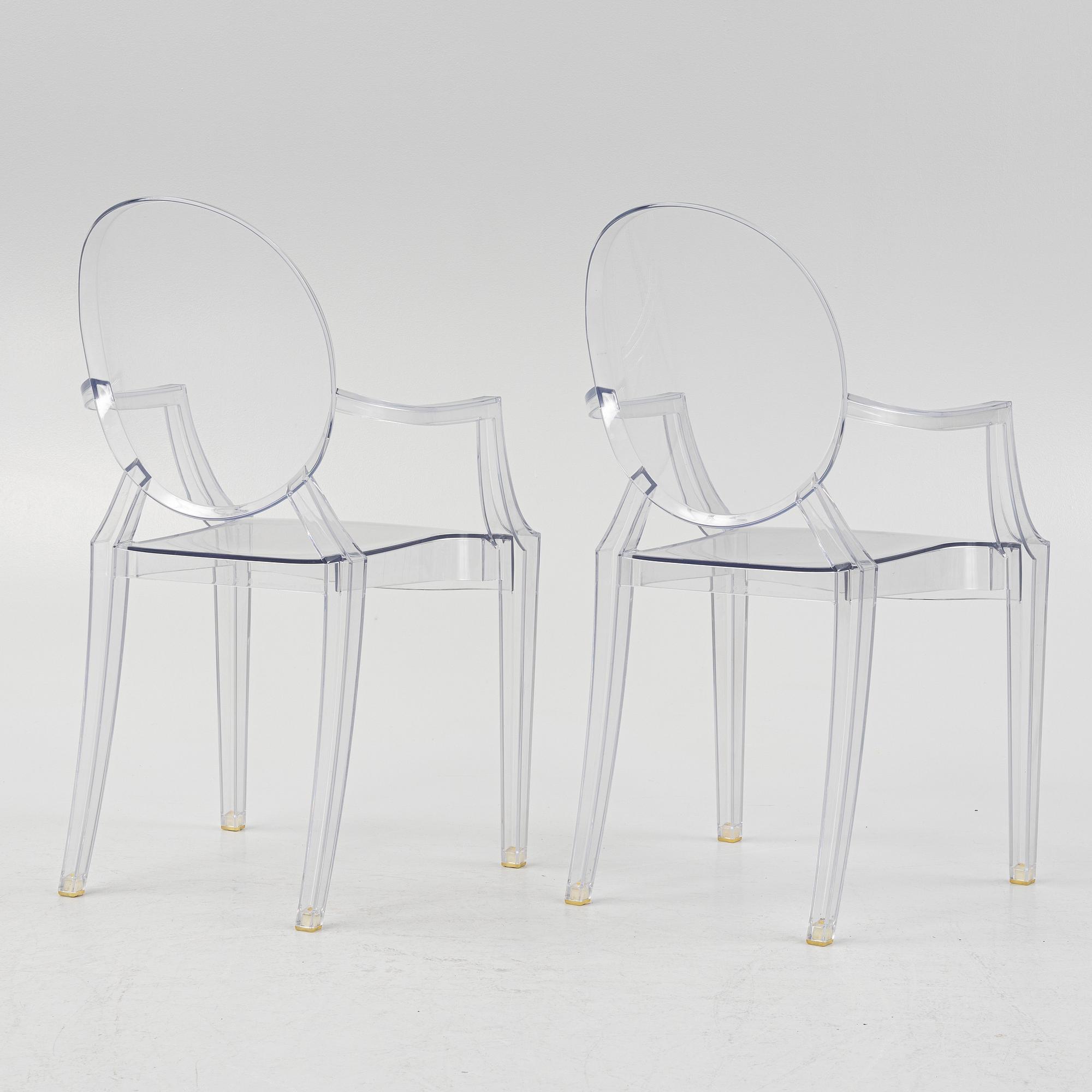 Philippe Starck, stolar, 6 st, "Louis Ghost", Kartell, Italien.
