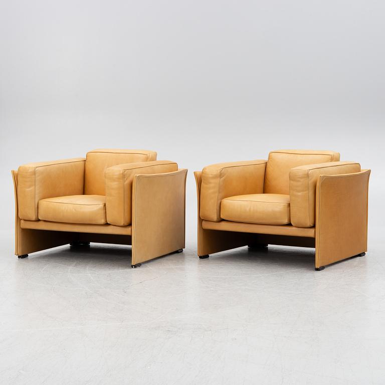 Mario Bellini, a pair of lounge chairs, Cassina, Italy.