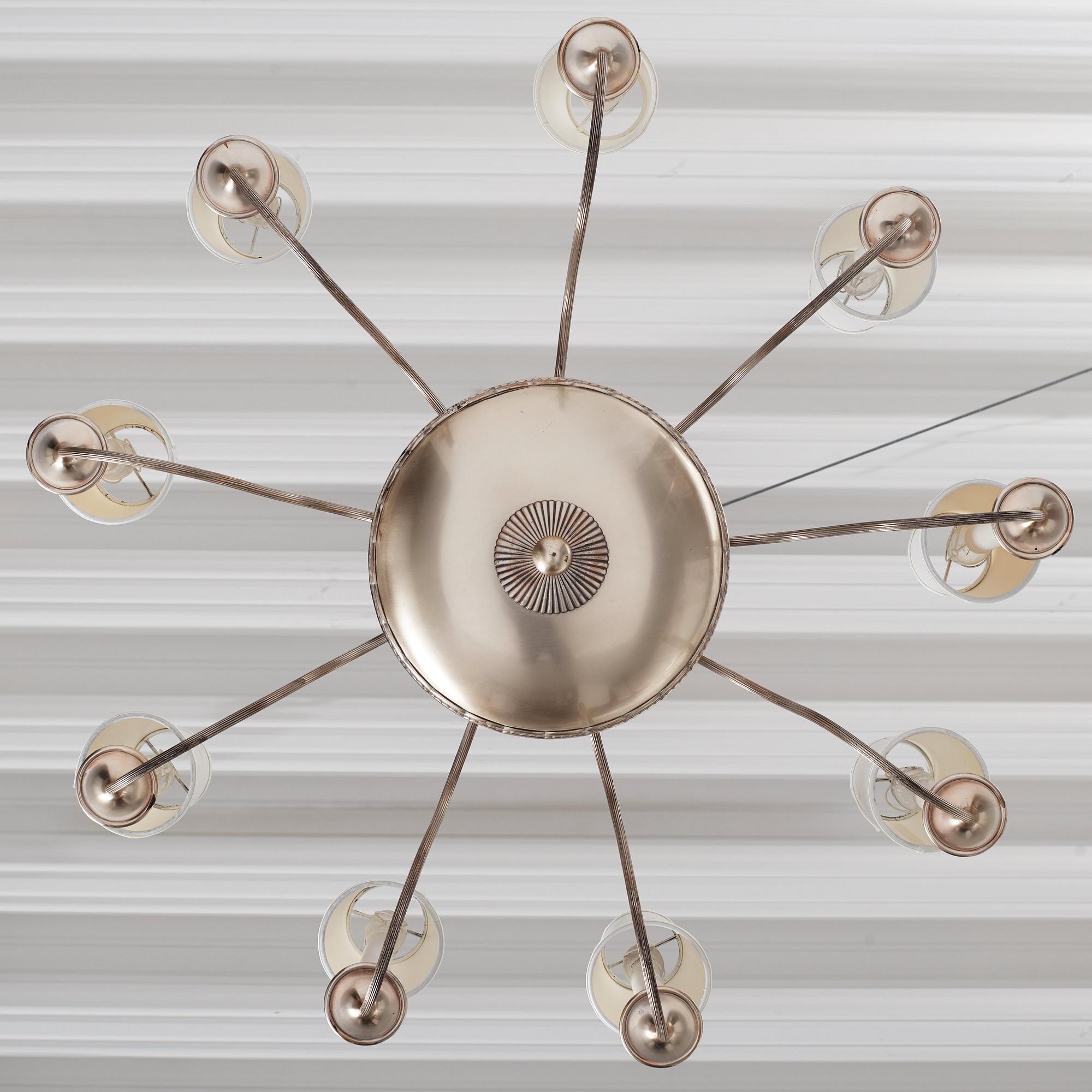 Swedish Grace, taklampa, nysilver, 1920-tal.