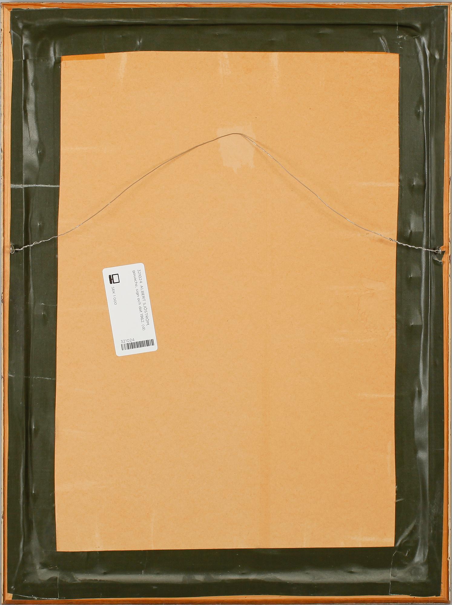 ALBERT SJÖSTRÖM, gouache, sign och dat 1962.
