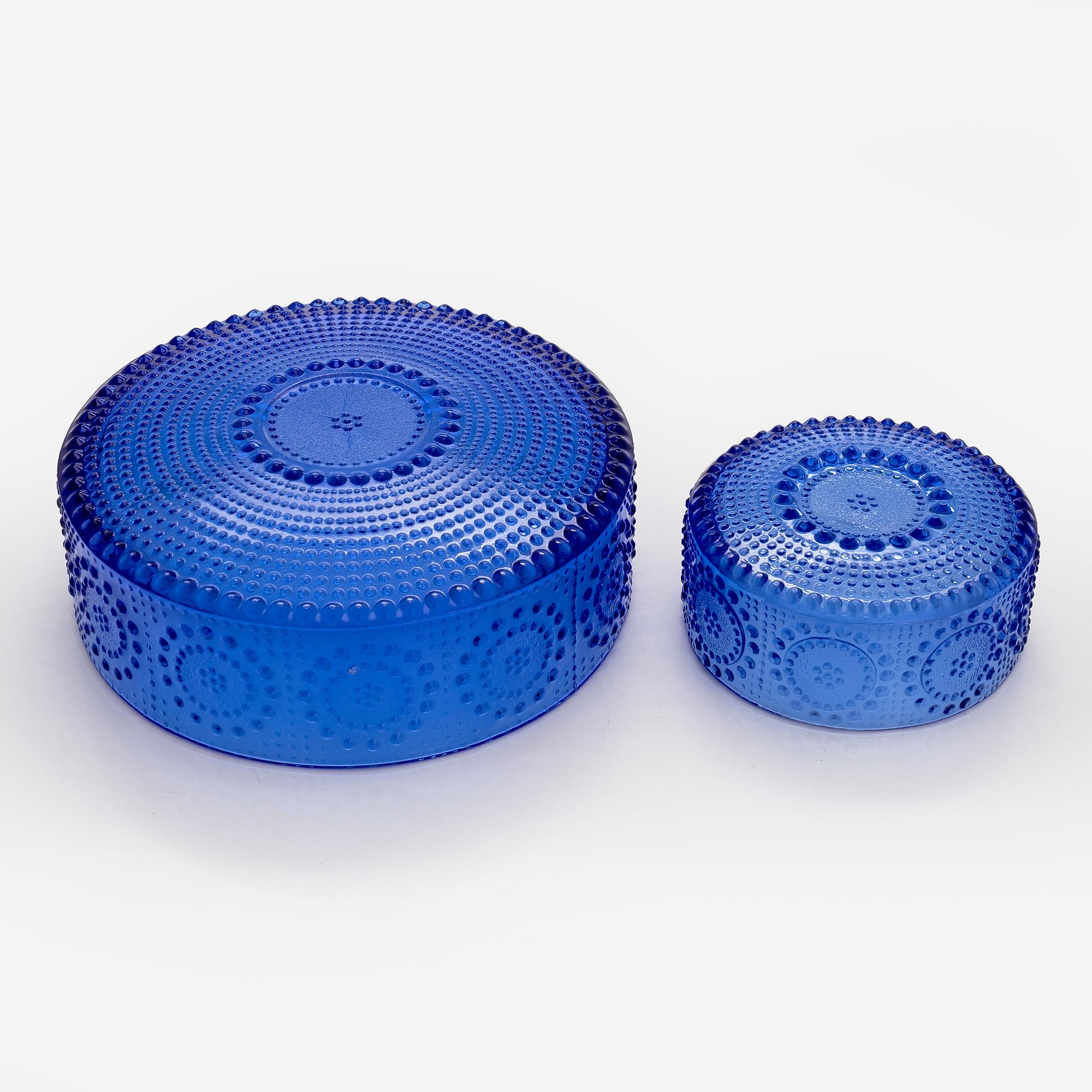 Nanny Still, jälkiruokamaljoja, 8 kpl sekä tarjoilumalja, "Grapponia", Riihimäen Lasi, 1970-luku.