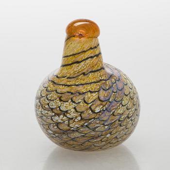 Oiva Toikka, a 'Summer Grouse' glass bird, signed O. Toikka Nuutajärvi.