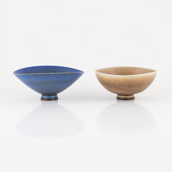 Berndt Friberg, two stoneware bowls, Gustavsberg Studio, Sweden.