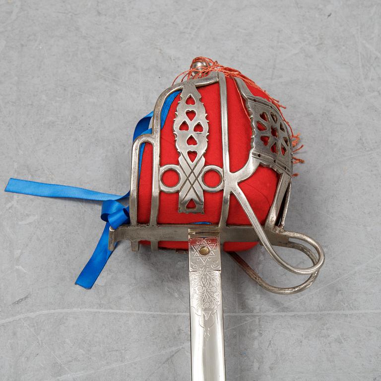 A Regulation Basket hilted broadsword for Highland officers, with scabbard, late 20th Century.