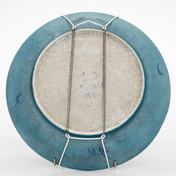 Greta-Lisa Jäderholm-Snellman, keramikfat, signerad GLJ Arabia, 1930-tal.