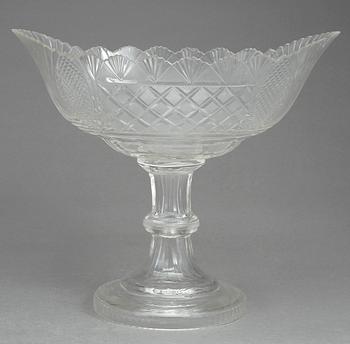 UPPSATSSKÅLAR, ett par, glas, England/Irland, sent 1800-tal.