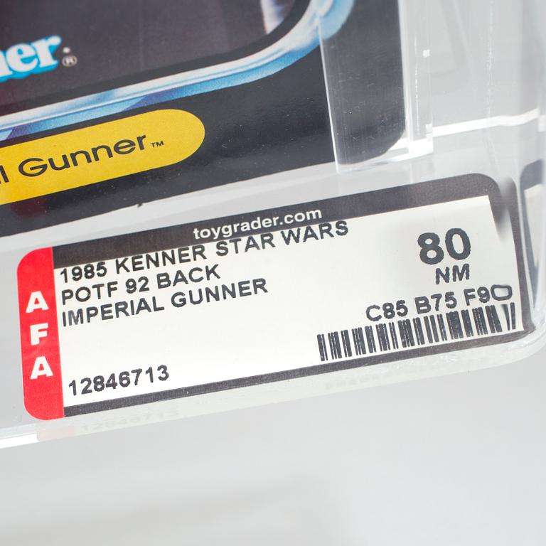 STAR WARS, Imperial Gunner POTF 92 back AFA80 NM, Kenner 1985.