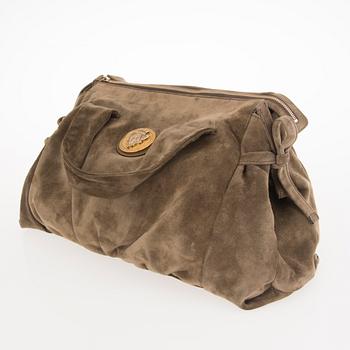 GUCCI Medium Suede Hysteria Top Handle Handbag.