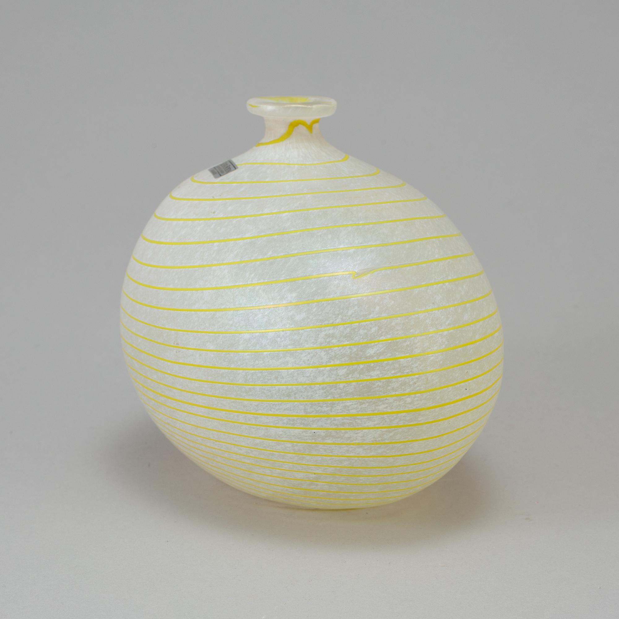 A glass vase by Bertil Vallien, Kosta Boda.