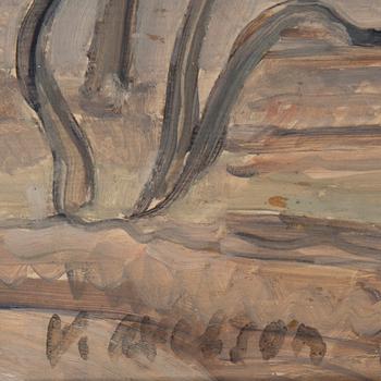 VICTOR AXELSON, olja på pannå, signerad.