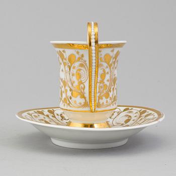 A CUP AND SAUCER, porcelain, KPM, Königliche Porzellan-Manufaktur Berlin, early 19th century.