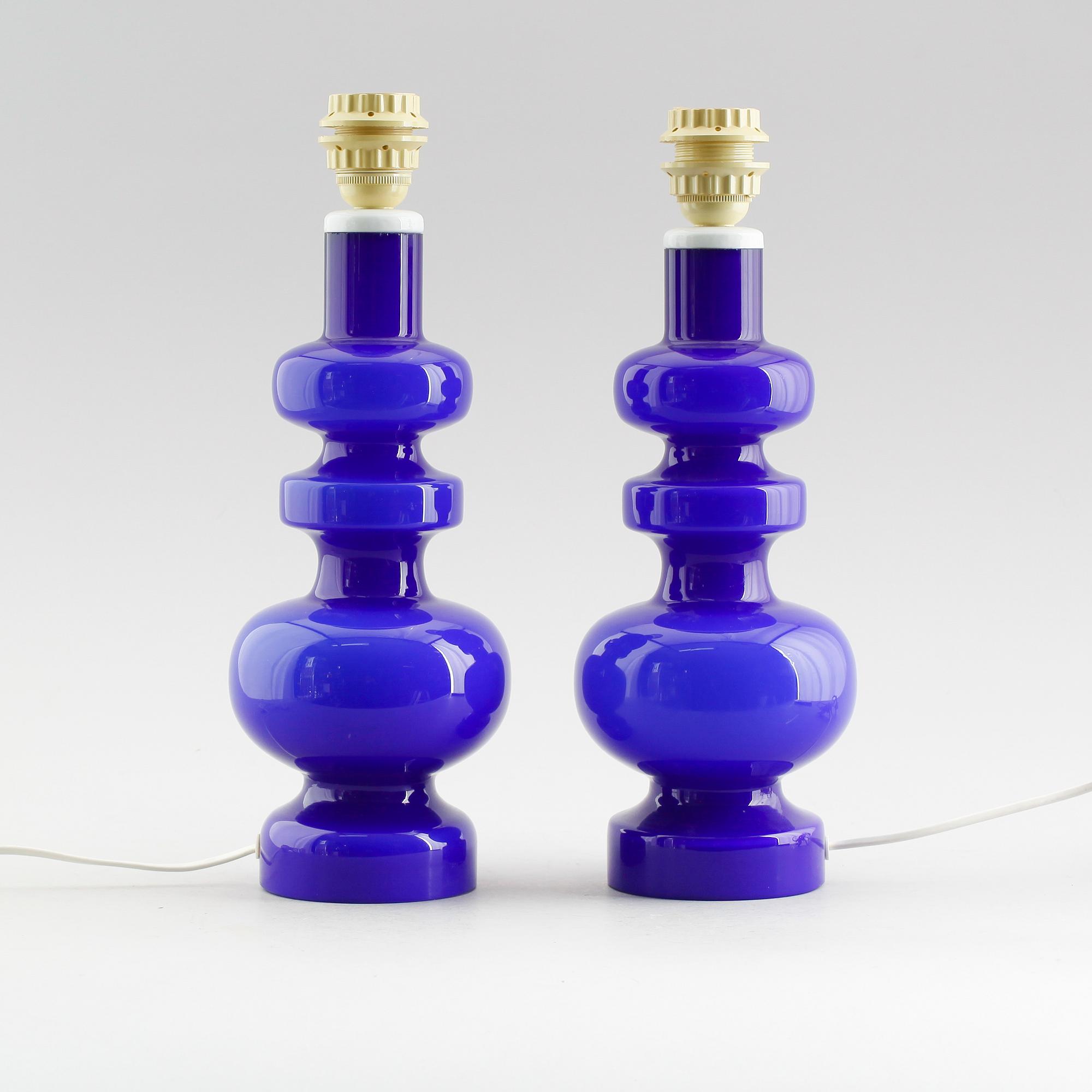 BORDSLAMPOR, 1 par, sannolikt Gunnar Ander, Lindshammar, 1900-talets andra hälft.