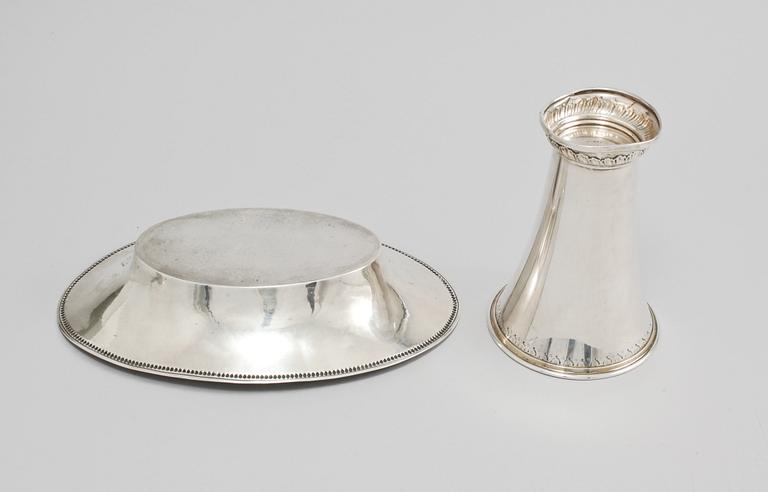 PARTI SILVER, 6 delar, Sverige samt svenska importstämplar, 1800-talets mitt- 1900-talets första hälft, vikt 760 gram.