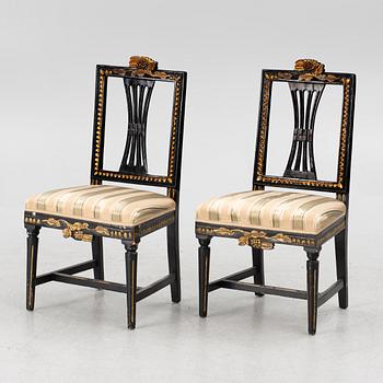 A pair of Gustavian chairs, second half of the 18th century.