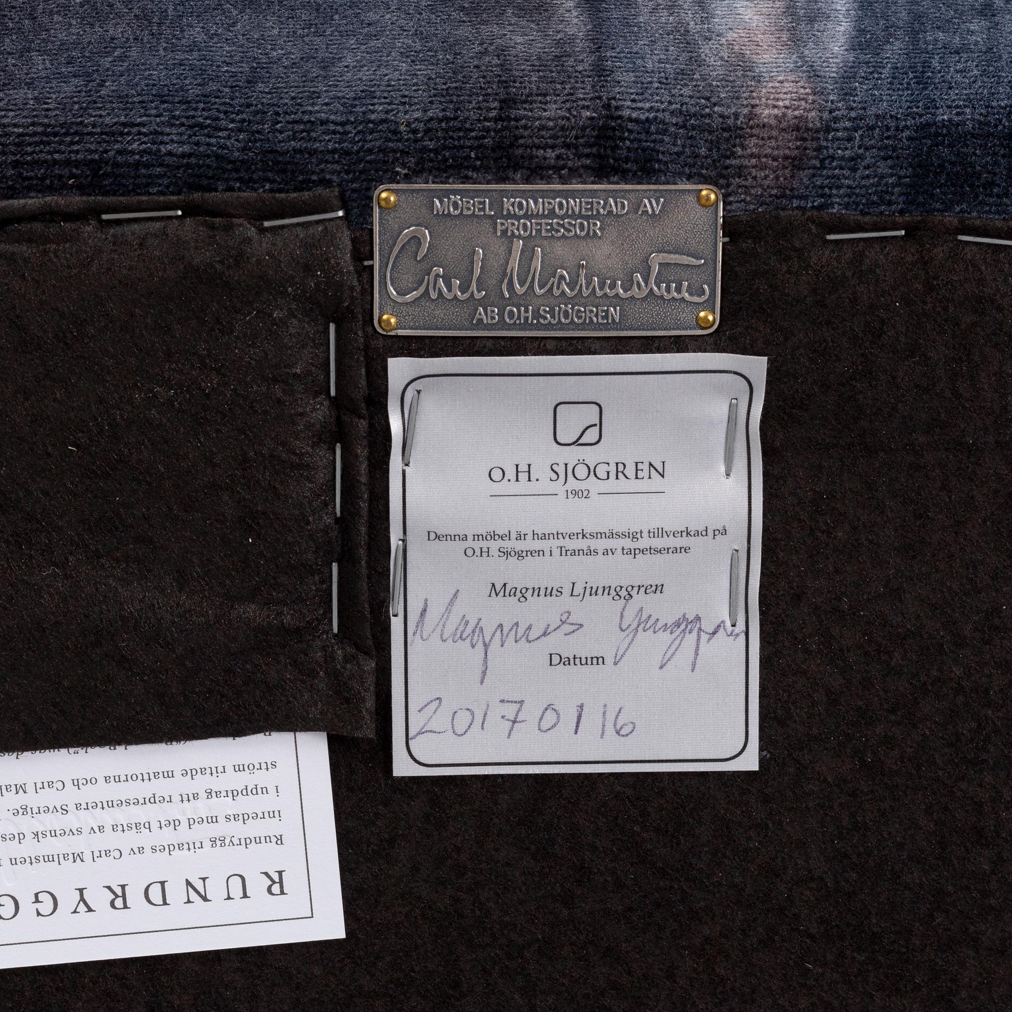 Carl Malmsten, fåtölj, "Rundrygg", AB O.H. Sjögren, 2016.