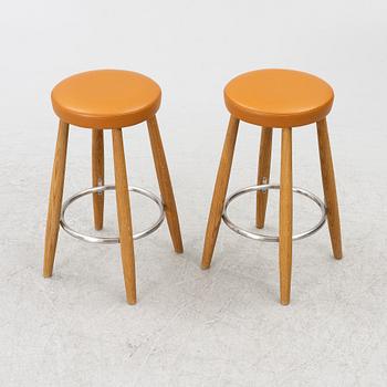 Hans J. Wegner, a pair of 'CH56' bar stools, Carl Hansen & Son, Denmark, 21st century.