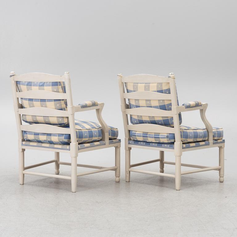 Fåtöljer ett par, gustaviansk stil, Gripsholmsmodell, Åmells möbler 1973.