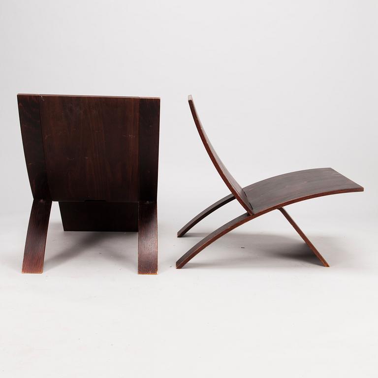 JENS NIELSEN, STOLAR, 3 st, "Lounge chair Laminex", Westnofa. Modellen formgiven 1966.