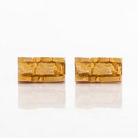 Björn Weckström, a pair of 14K gold  cufflinks 'Gold rya' for Kruunu Koru /Lapponia 1966.
