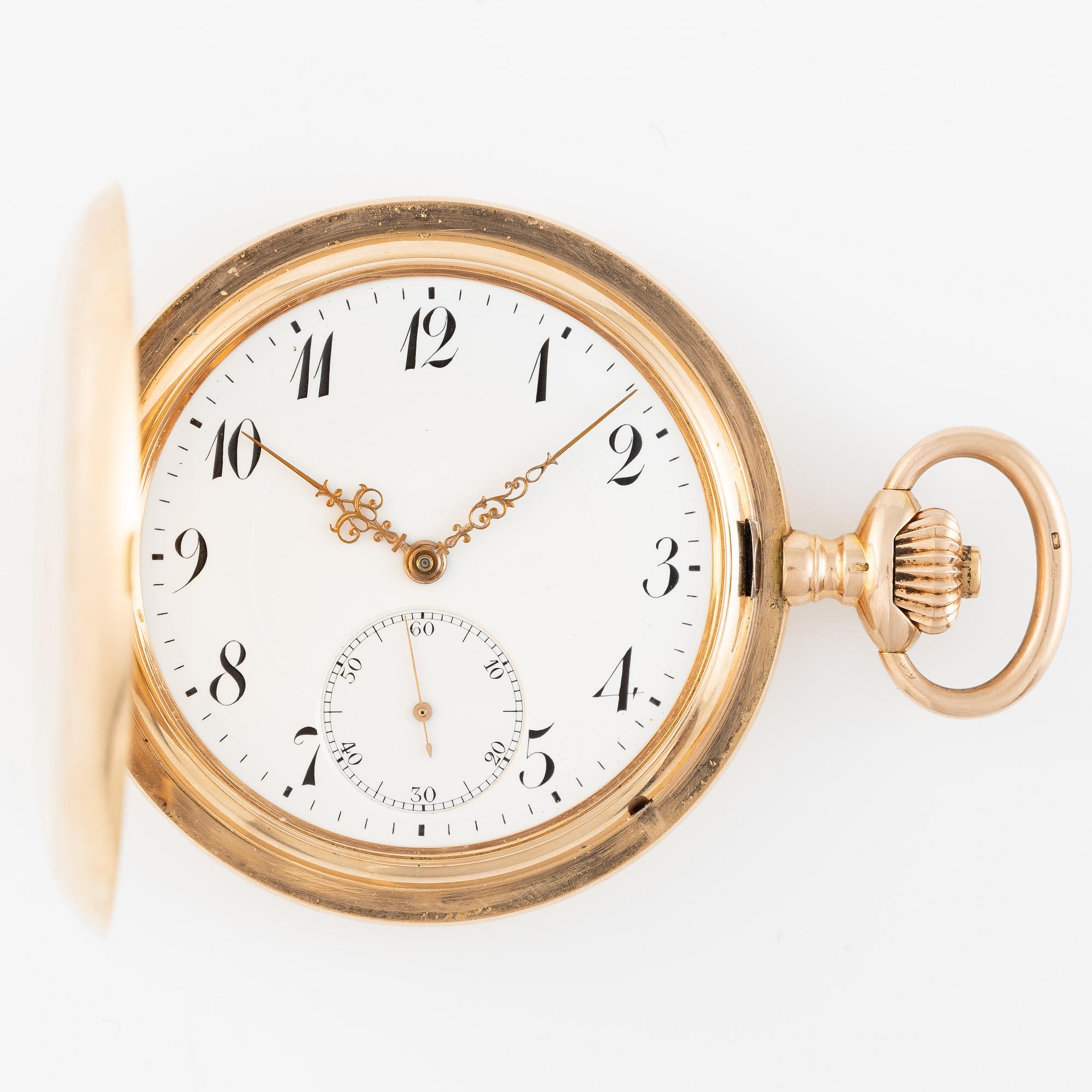 IWC, pocket watch, hunter, 53 mm.