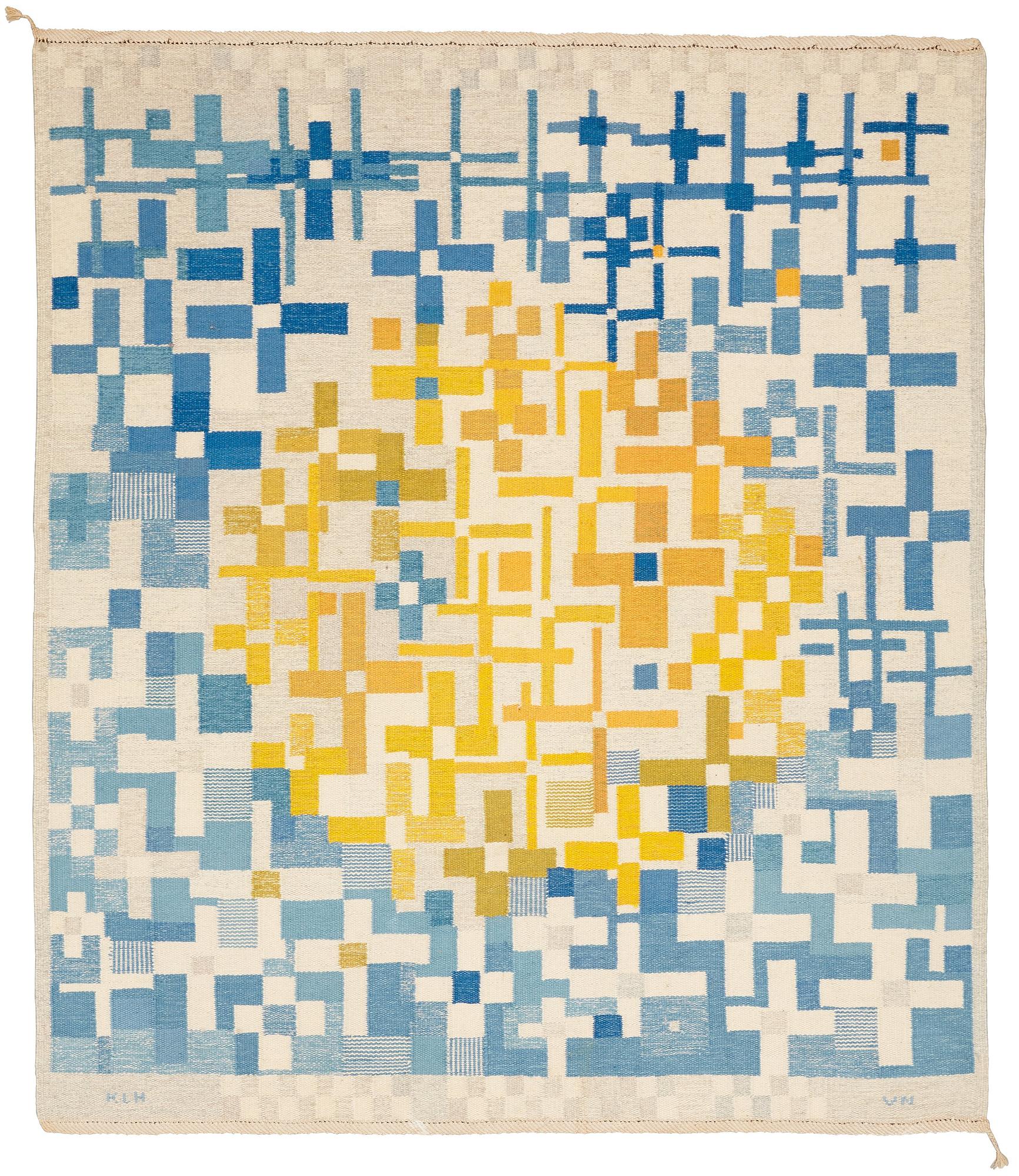 MATTA, rölakan, ca 219 x 189 cm, signerad KLH VN (Kristianstad läns hemslöjd, Veronica Nygren).