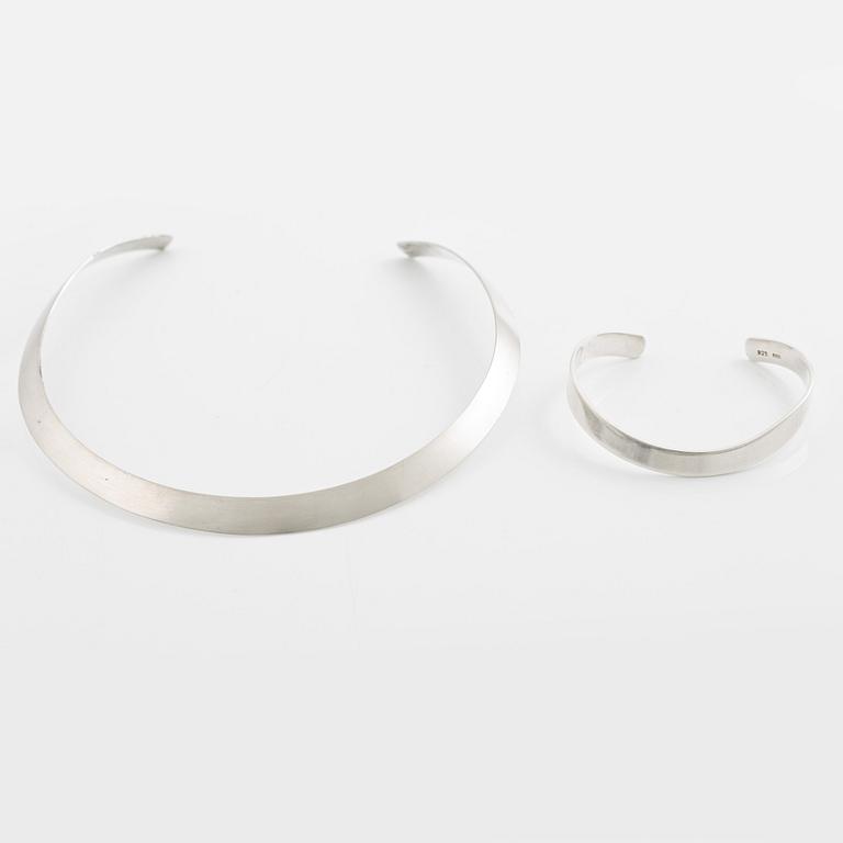 Halssmycke och armring, sterlingsilver.