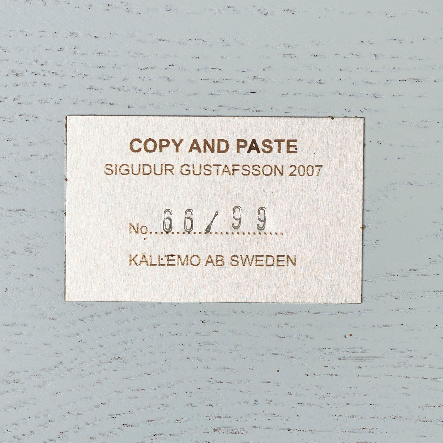 Sigurdur Gustafsson, a  "Copy and Paste", chair, for Källemo, Värnamo, post 2007, edition 66/99.
