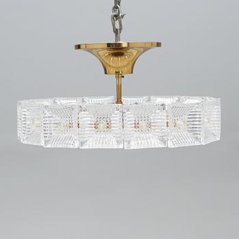 TAKLAMPA, Carl Fagerlund, Orrefors, 1900-talets andra hälft, höjd 17 cm.