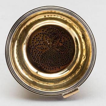 A SILVER WINE FUNNEL BY JOHN EMES LONDON 1803-4.TWO PARTS.