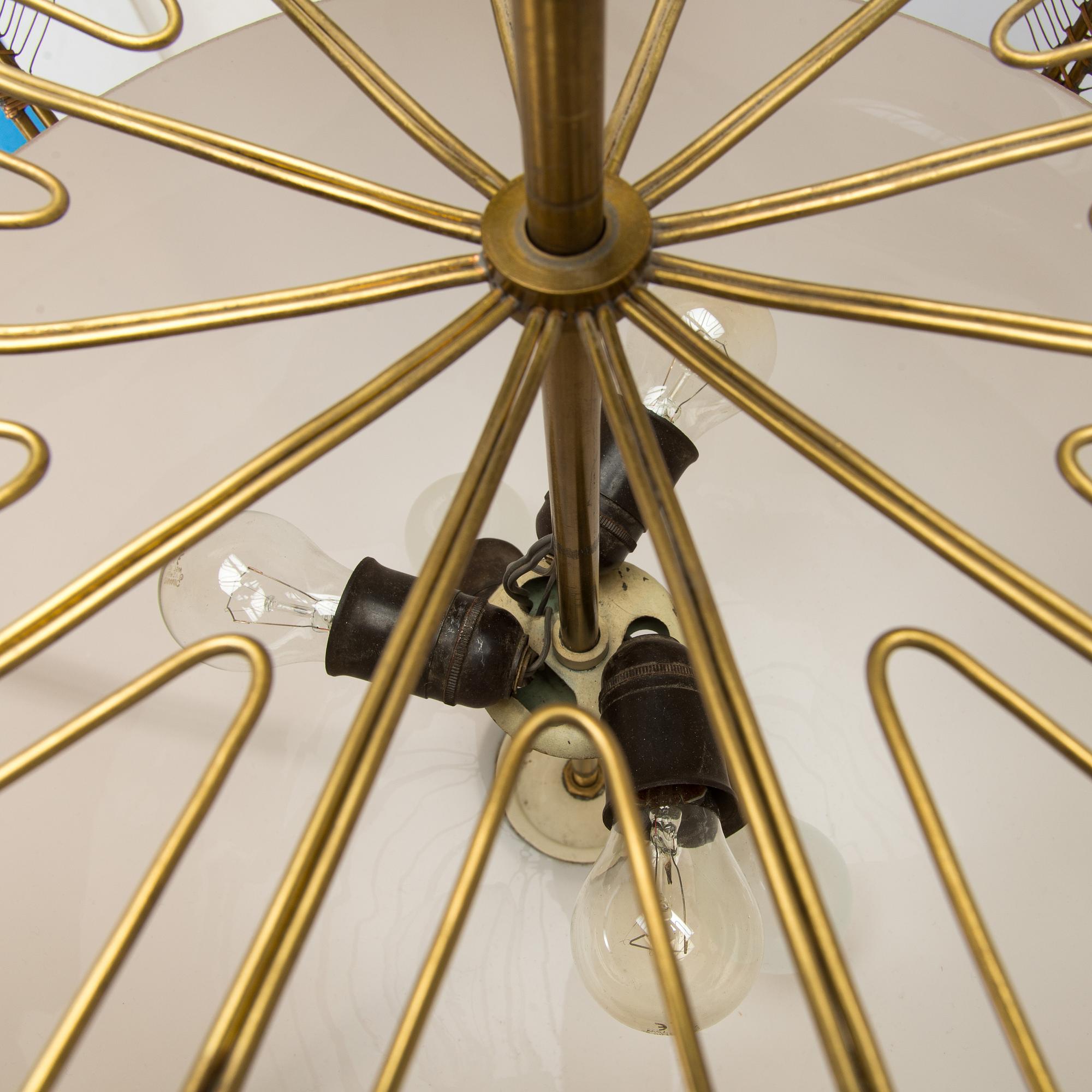 Lisa Johansson-Pape, taklampa, beställningsarbete, Stockmann Orno. Tillverkad 1948-1950.