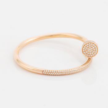 Cartier armband "Juste en Clou" 18K roséguld med runda briljantslipade diamanter.